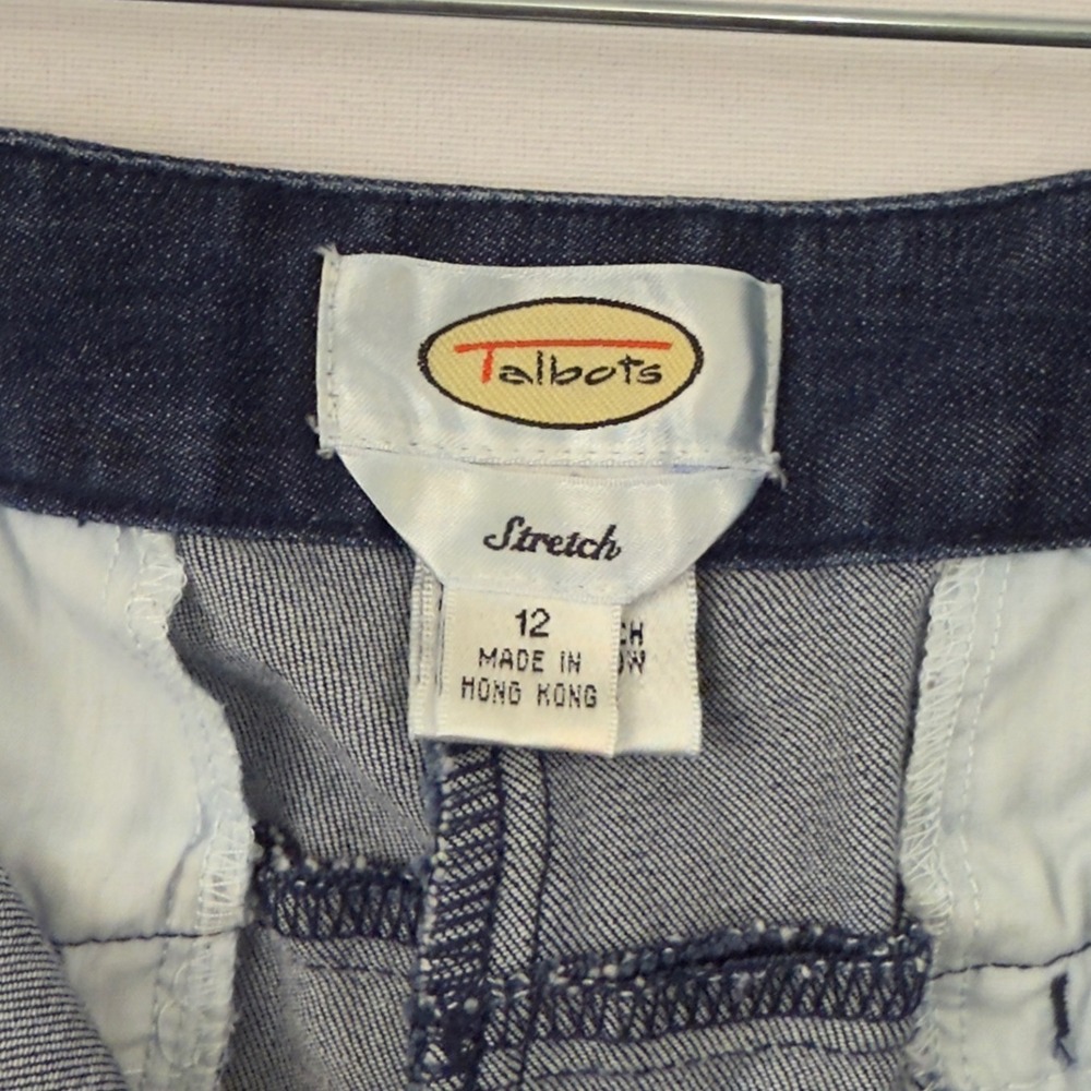 Talbots‎ Womens Blue Stretch Denim Pants Size 12 Straight Leg Classic - Picture 4 of 10